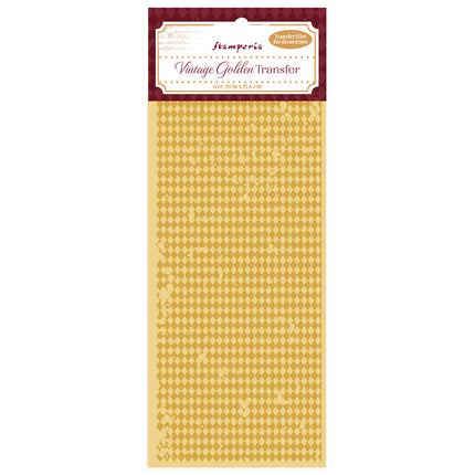 Vintage Golden Transfer cm 10,16x21,6 - Rhombuses pattern
