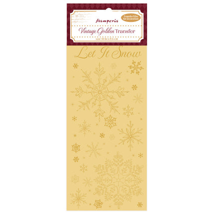 Vintage Golden Transfer cm 10,16x21,6 - Let it snow