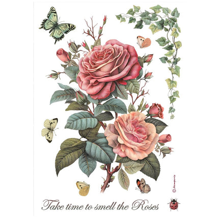 A4 Rice paper packed - Big rose