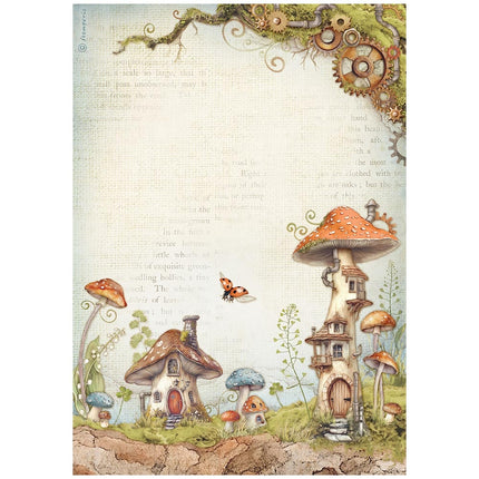 A4 Rice paper packed - Hidden Grove mushroom houses