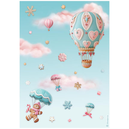 A4 Rice paper packed - Candy Christmas air balloons