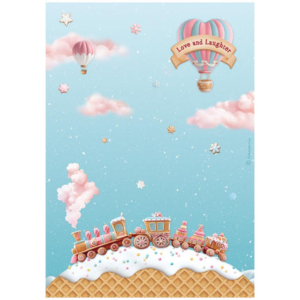 A4 Rice paper packed - Candy Christmas train