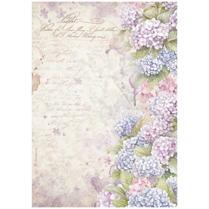A4 Rice paper packed - Quiet Days hydrangea