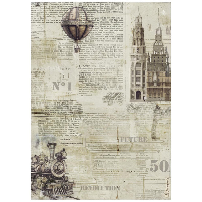 A4 Rice paper packed - Voyages Fantastiques sepia background