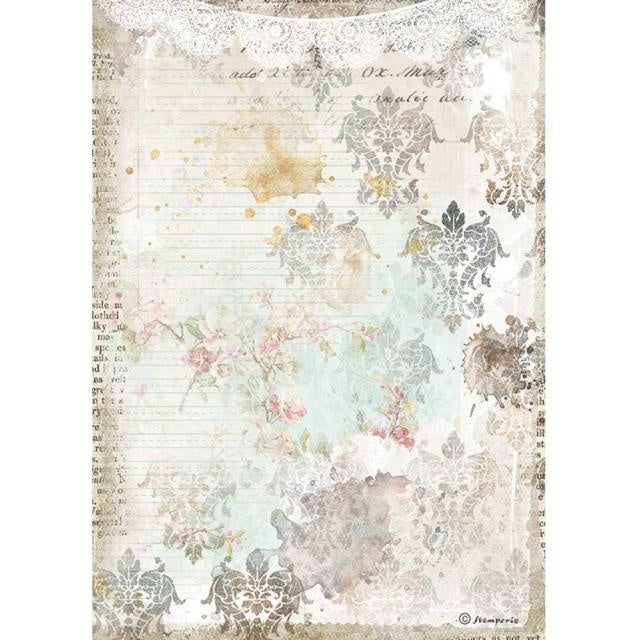 A4 Rice paper packed - Romantic Journal texture with lace