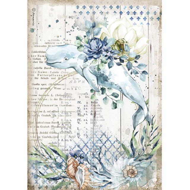 A4 Rice paper packed - Romantic Sea Dream whale