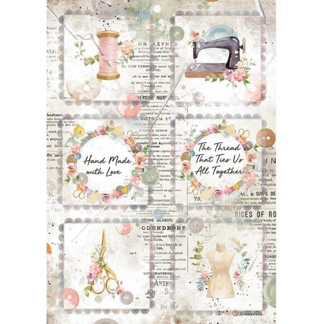 A4 Rice paper packed - Romantic Threads mini cards