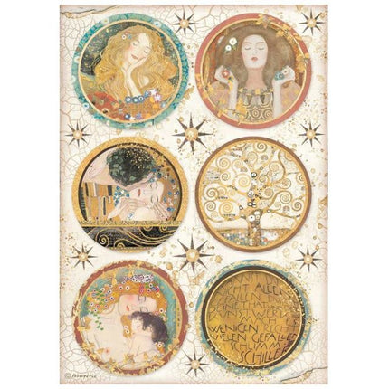 A4 Rice paper packed - Klimt rounds