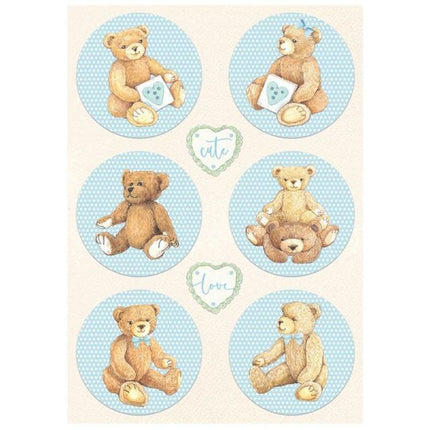 A4 Rice paper packed - DayDream rounds bear blue