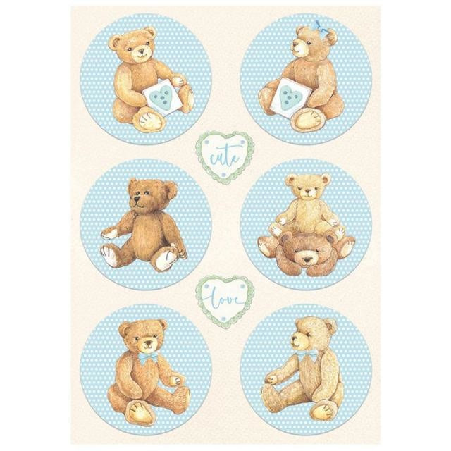 A4 Rice paper packed - DayDream rounds bear blue