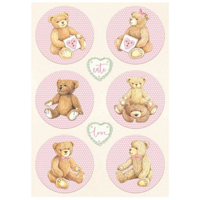 A4 Rice paper packed - DayDream rounds bear pink