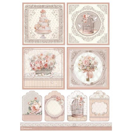 A4 Rice paper packed - You and me cards