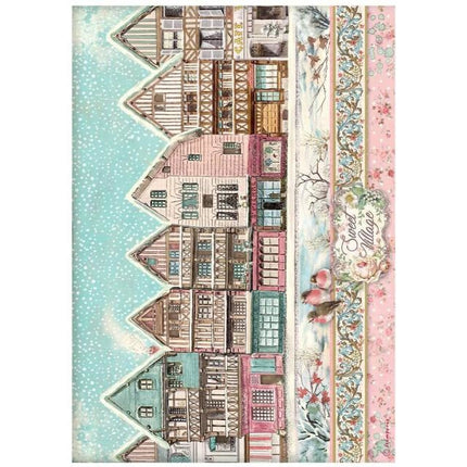A4 Rice paper packed - Sweet winter sweet village