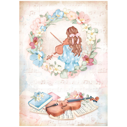 A4 Rice paper packed - Create Happiness Oh lá lá violin