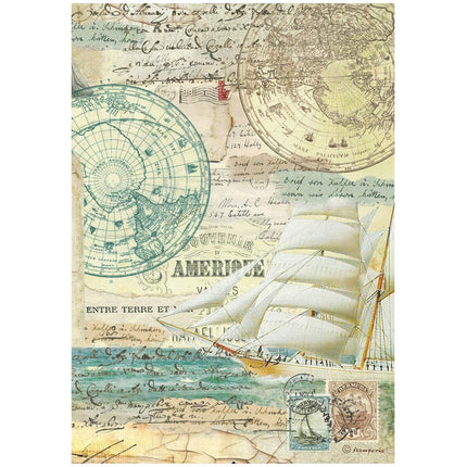 A4 Rice paper packed - Around the world sailing ship