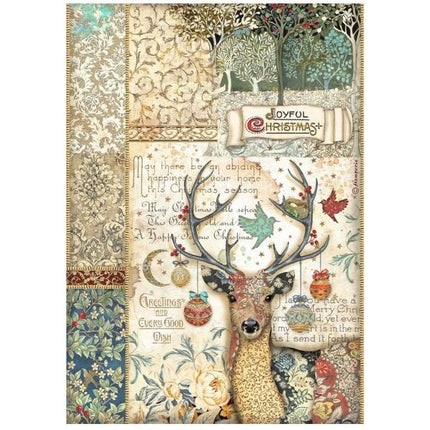 A4 Rice paper packed - Christmas Greetings deer