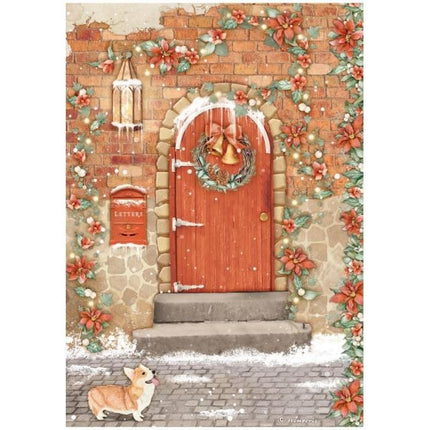 A4 Rice paper packed - All Around Christmas red door