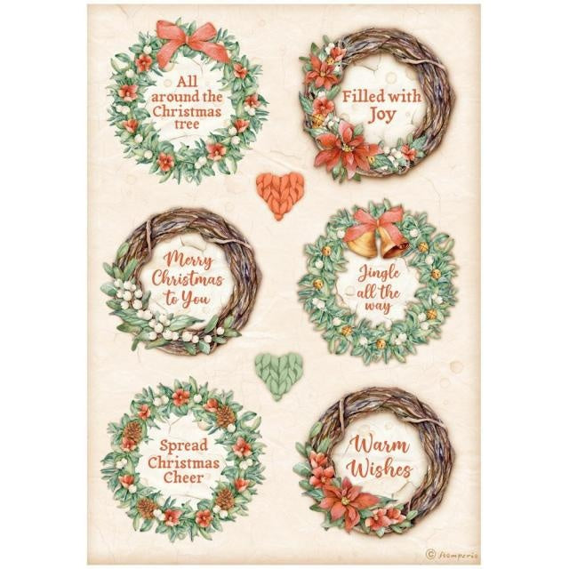 A4 Rice paper packed - All Around Christmas 6 garlands