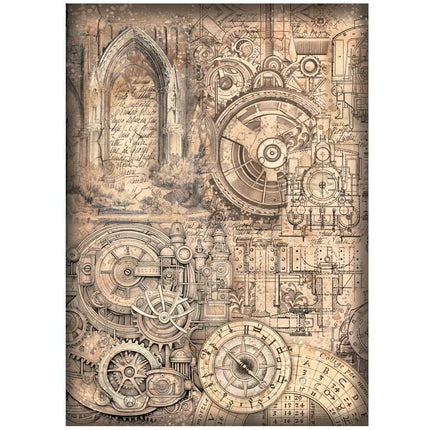 A4 Rice paper packed - Sir Vagabond in Fantasy World mechanical pattern