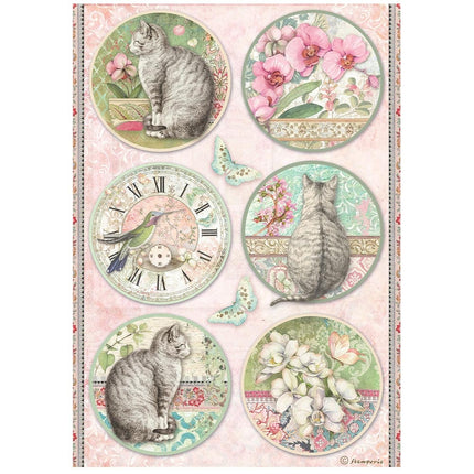 A4 Rice paper packed - Orchids and Cats 6 rounds