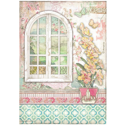 A4 Rice paper packed - Orchids and Cats window