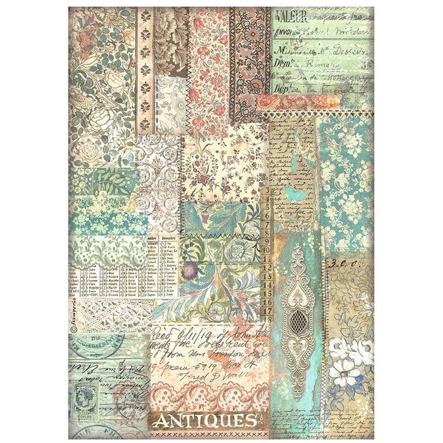 A4 Rice paper packed - Brocante Antiques fabric patchwork