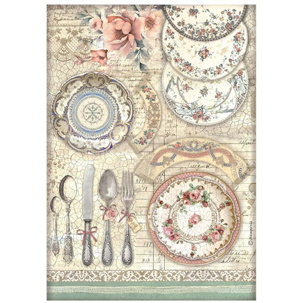 A4 Rice paper packed - Brocante Antiques ceramic plates