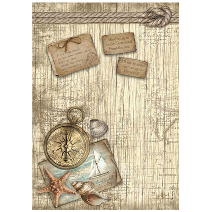 A4 Rice paper packed - Sea Land compass