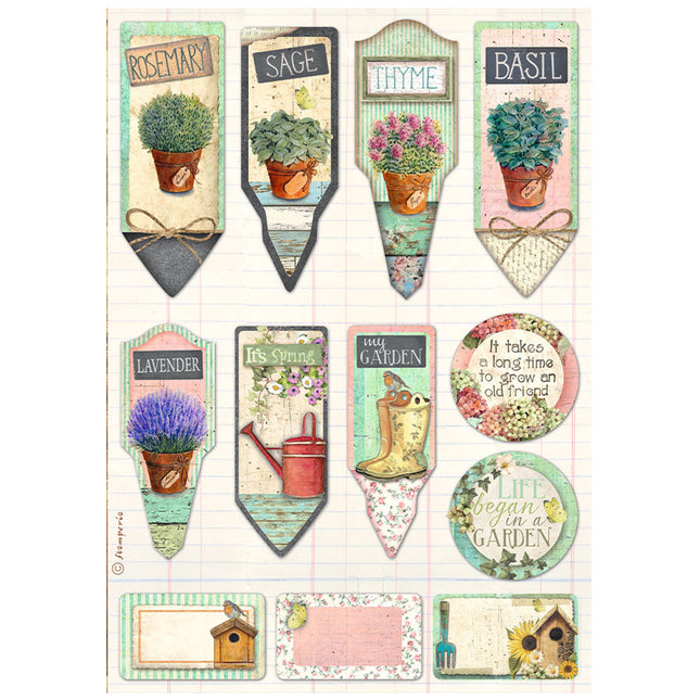 A4 Rice paper packed - Garden tags and labels