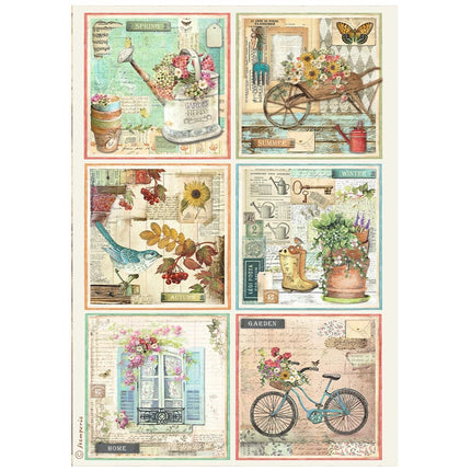 A4 Rice paper packed - Garden 6 cards