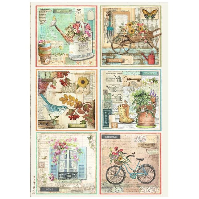 A4 Rice paper packed - Garden 6 cards