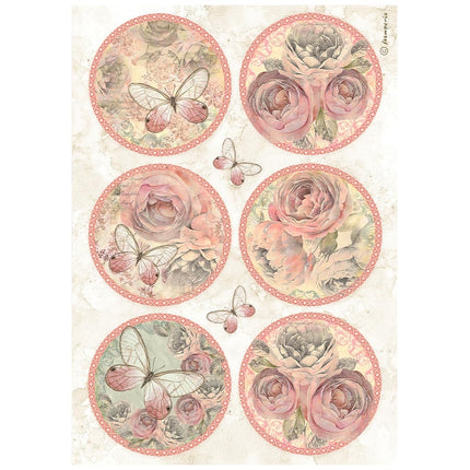 A4 Rice paper packed - Shabby Rose 6 rounds