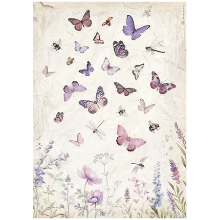 A4 Rice paper packed - Lavender butterfly