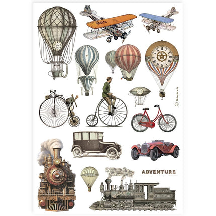 A4 Rice paper packed - train and balloons