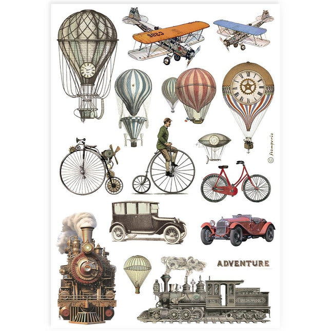 A4 Rice paper packed - train and balloons