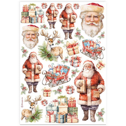 A4 Rice paper packed - Classic Christmas Santa Claus
