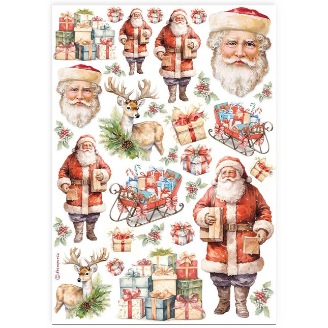 A4 Rice paper packed - Classic Christmas Santa Claus