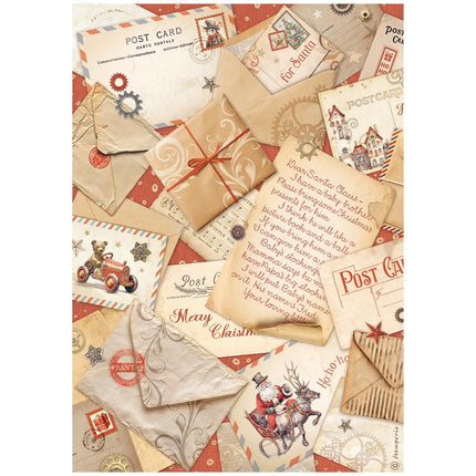 A4 Rice paper packed - Gear up for Christmas post cards