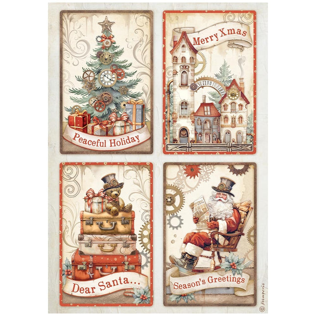A4 Rice paper packed - Gear up for Christmas 4 cards