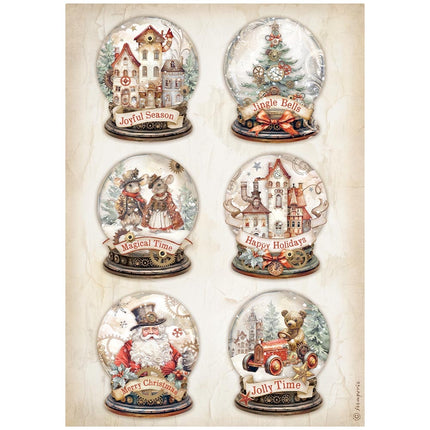 A4 Rice paper packed - Gear up for Christmas snowglobes