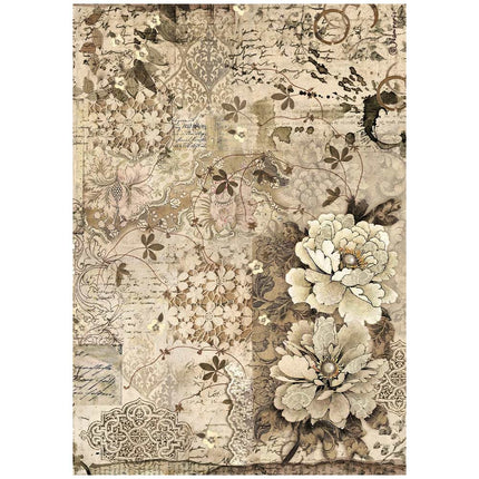 A4 Rice paper packed - Old Lace flower and laces