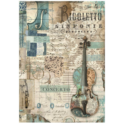 A4 Rice paper packed - Music violin