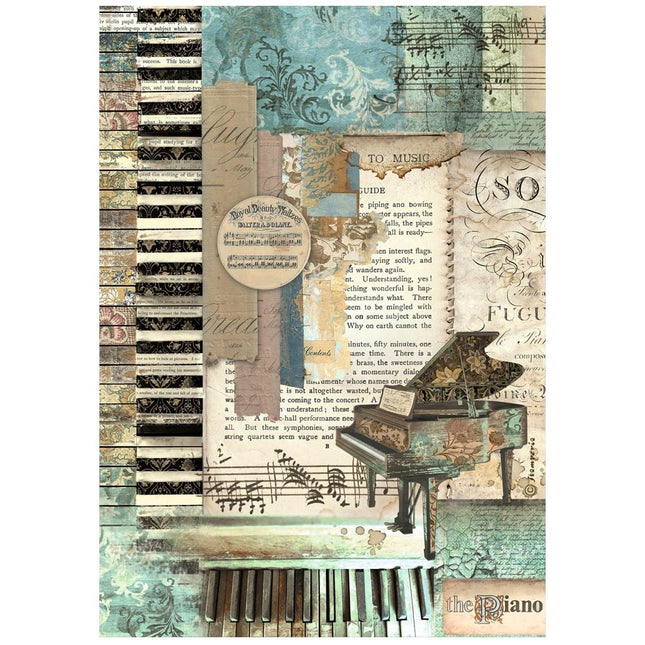 A4 Rice paper packed - Music piano
