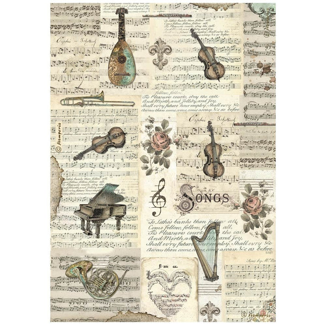 A4 Rice paper packed - Music instruments