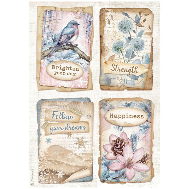A4 Rice paper packed - Create Happiness Dewdrops 4 cards