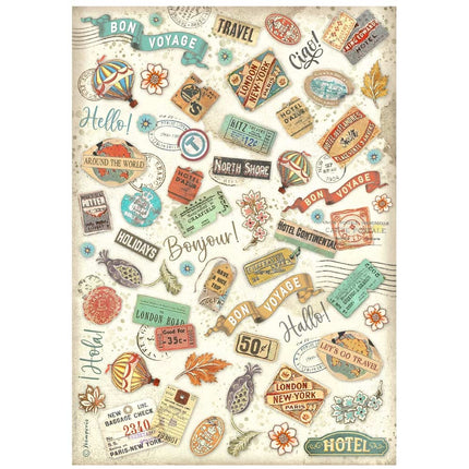A4 Rice paper packed - Art of Travelling labels
