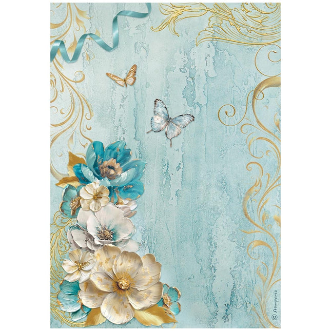 A4 Rice paper packed - Masquerade flowers corner