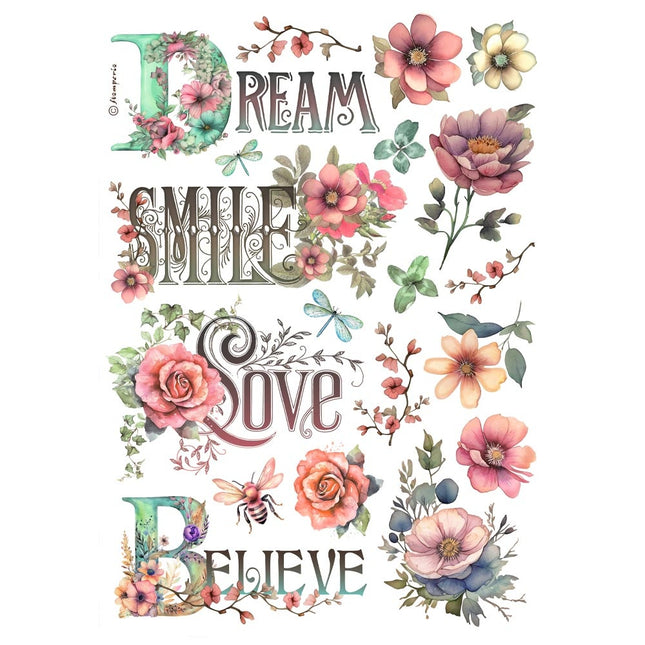 A4 Rice paper packed - Dream, smile, love, Believe