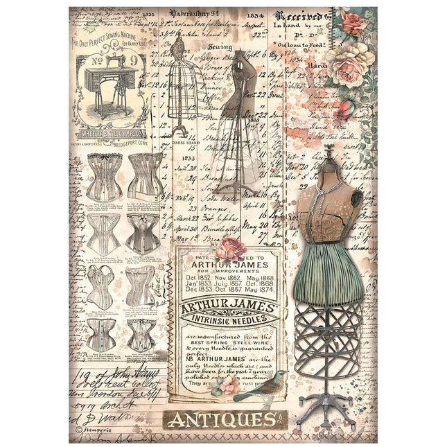Selection 6 Rice paper A4 - Brocante Antiques