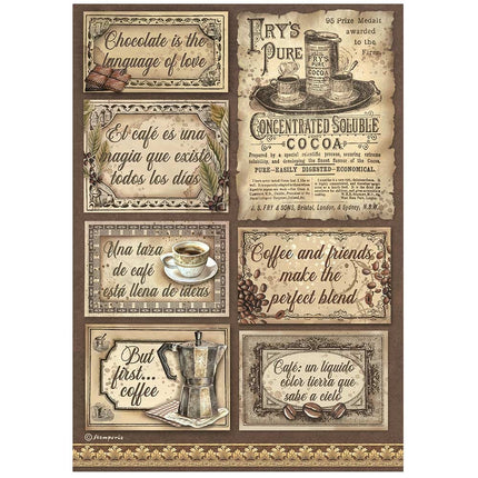 Selection 6 Rice paper A4 - Coffee and Chocolate